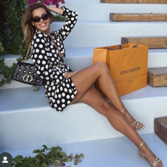 NWT Zara Black and White Dot Shirt Dress - Picture 3 of 7